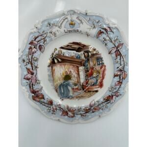 Royal Doulton Brambly Hedge Winter Plate Bone china Mice 4 Seasons Jill Barklem